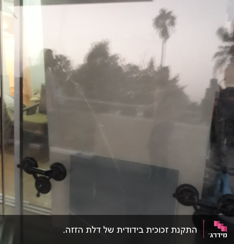 זכוכית עם ידיות ואקום להרמה והזזה